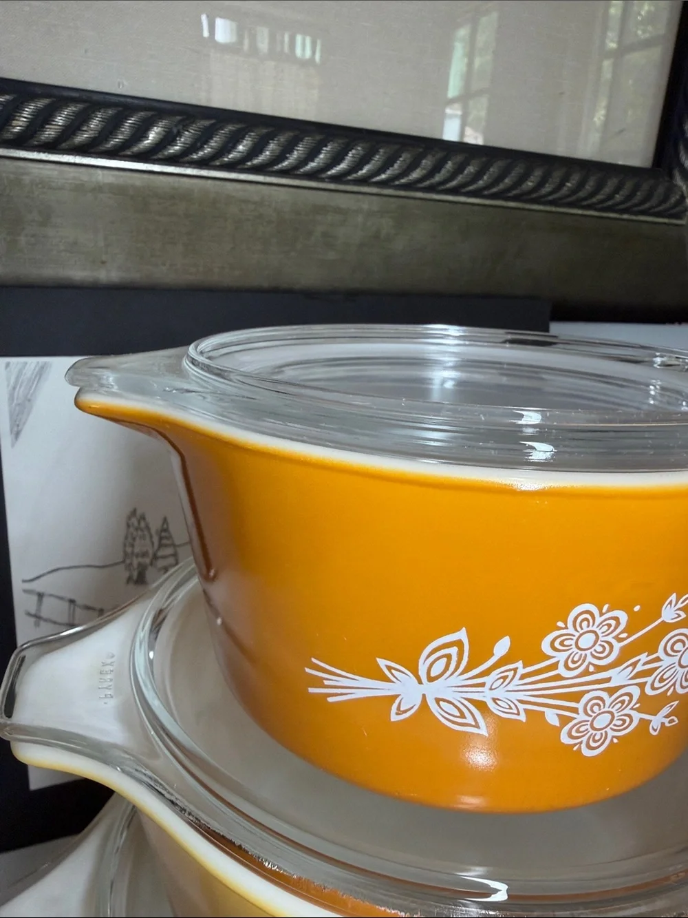 PYREX Butterfly Gold Casserole( Set Of 3 with Lid )